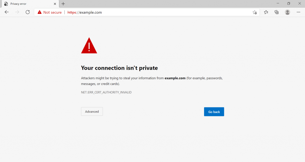 connection not private